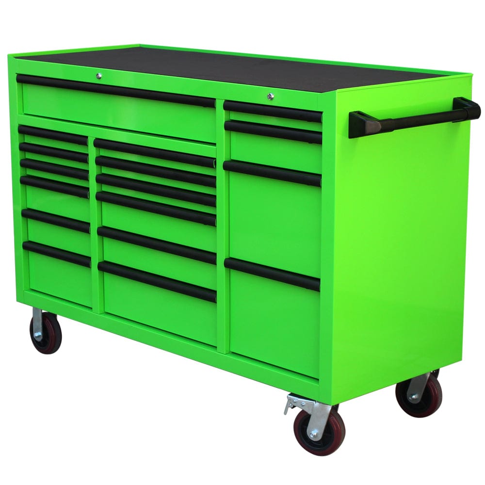 Maxim Pro Series 60” Combo - 60” Roll cabinet, 60” Top chest MAXIM 60” Green 32 Drawer Top Chest & Roll Cabinet Toolbox