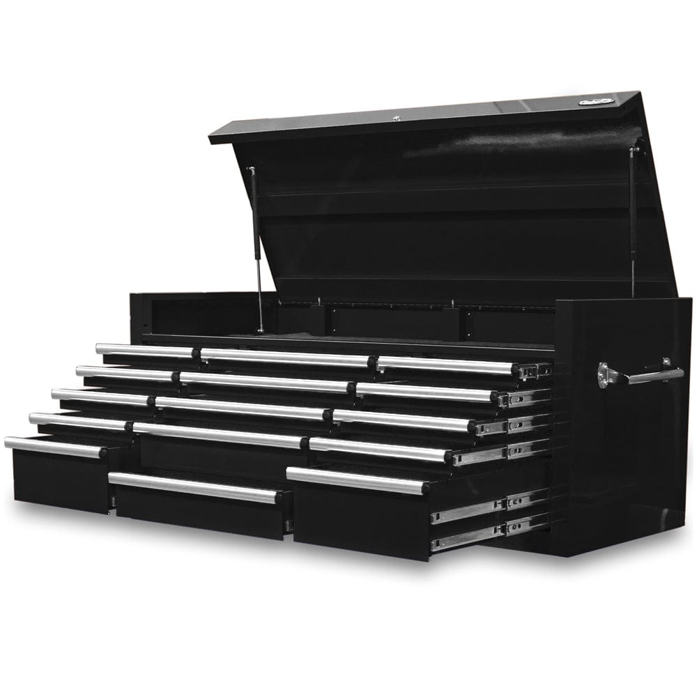 Maxim Pro Series 60” Top chest MAXIM 60” Black 15 Drawers Top Chest Toolbox - Latch Lock on Drawers