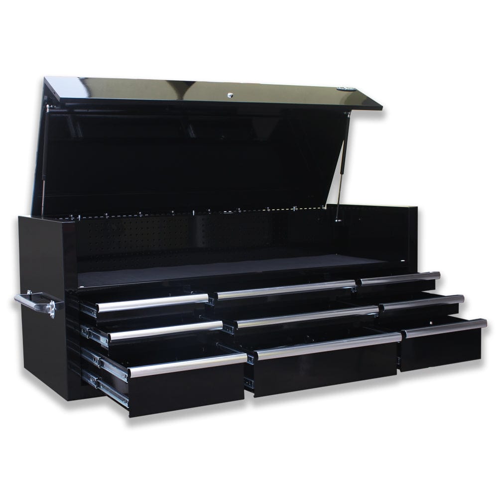 Maxim Pro Series 60” Top chest MAXIM 60” Black 9 Drawers Top Chest Hutch Style Toolbox