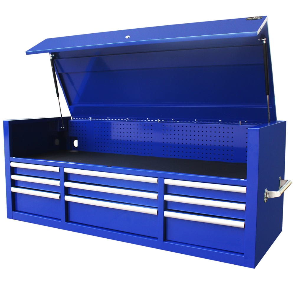 Maxim Pro Series 60” Top chest MAXIM 60” Blue 9 Drawers Top Chest Hutch Style Toolbox