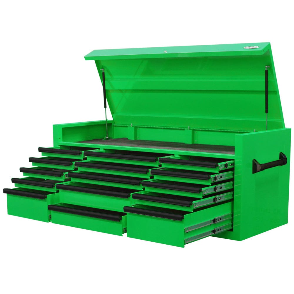 Maxim Pro Series 60” Top chest MAXIM 60” Green 15 Drawer Top Chest Toolbox