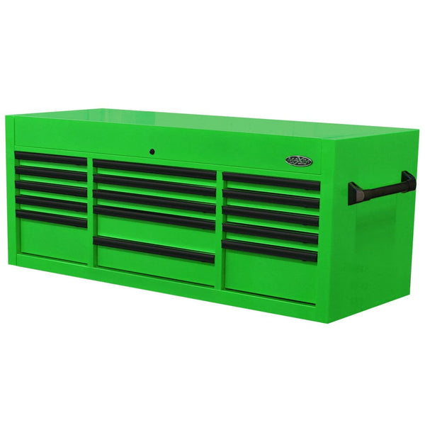 Maxim Pro Series 60” Top chest MAXIM 60” Green 15 Drawer Top Chest Toolbox