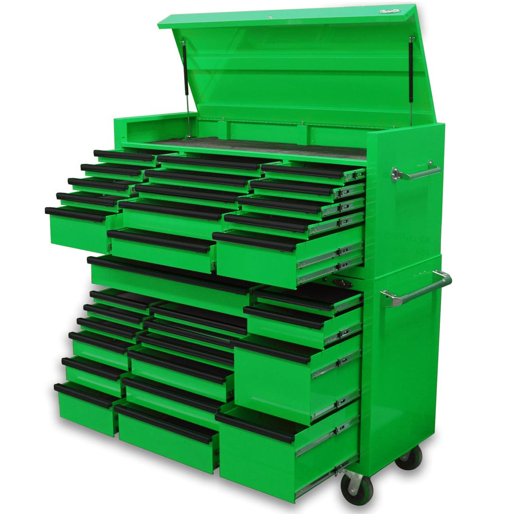 Maxim Pro Series 60” Top chest MAXIM 60” Green 32 Drawer Top Chest & Roll Cabinet Toolbox