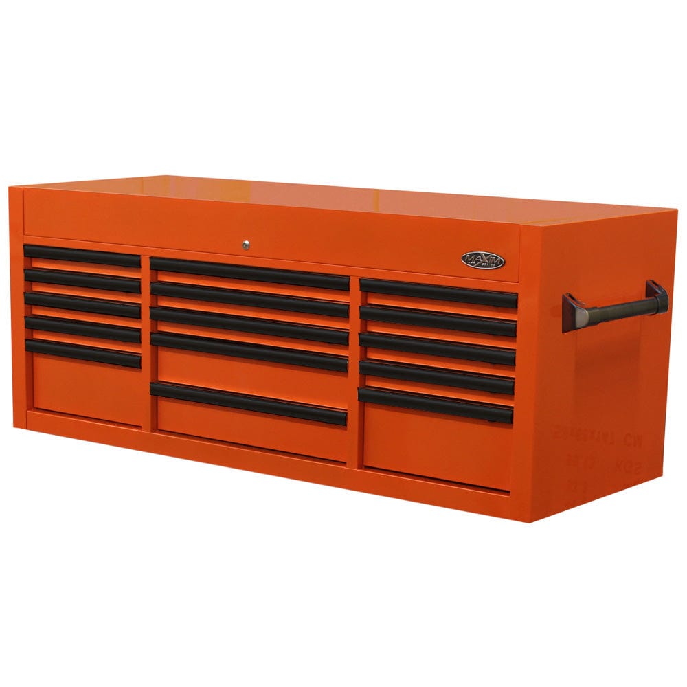 Maxim Pro Series 60” Top chest MAXIM 60” Orange 15 Drawer Top Chest Toolbox