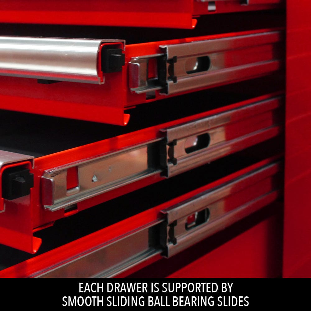 Maxim Pro Series 60” Top chest MAXIM 60” Red 15 Drawers Top Chest Toolbox - Latch Lock on Drawers