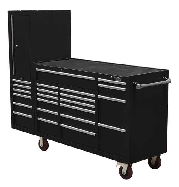 Maxim Pro Series 60” Workstation - 60” Roll cabinet, 20” Side locker +/- Stainless Steel Top MAXIM 80” Black 23 Drawer Workstation Toolbox - Roll Cabinet & Locker Mechanics Tool Box Secure Lock