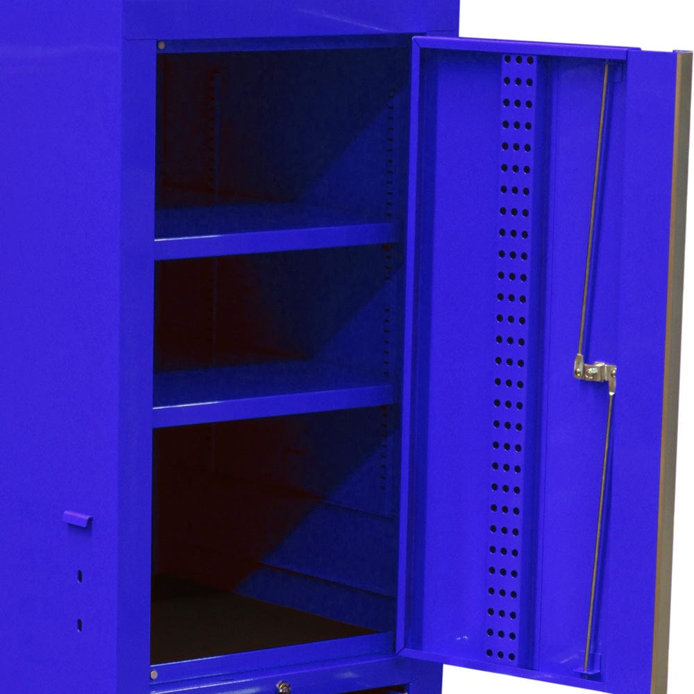 Maxim Pro Series 60” Workstation - 60” Roll cabinet, 20” Side locker +/- Stainless Steel Top MAXIM 80” Blue 23 Drawer Workstation Roll Cabinet & Locker Toolbox