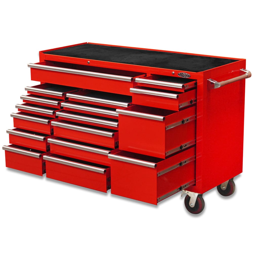 Maxim Pro Series 60” Workstation - 60” Roll cabinet, 20” Side locker +/- Stainless Steel Top MAXIM 80” Red 23 Drawer Workstation Roll Cabinet & Locker Toolbox