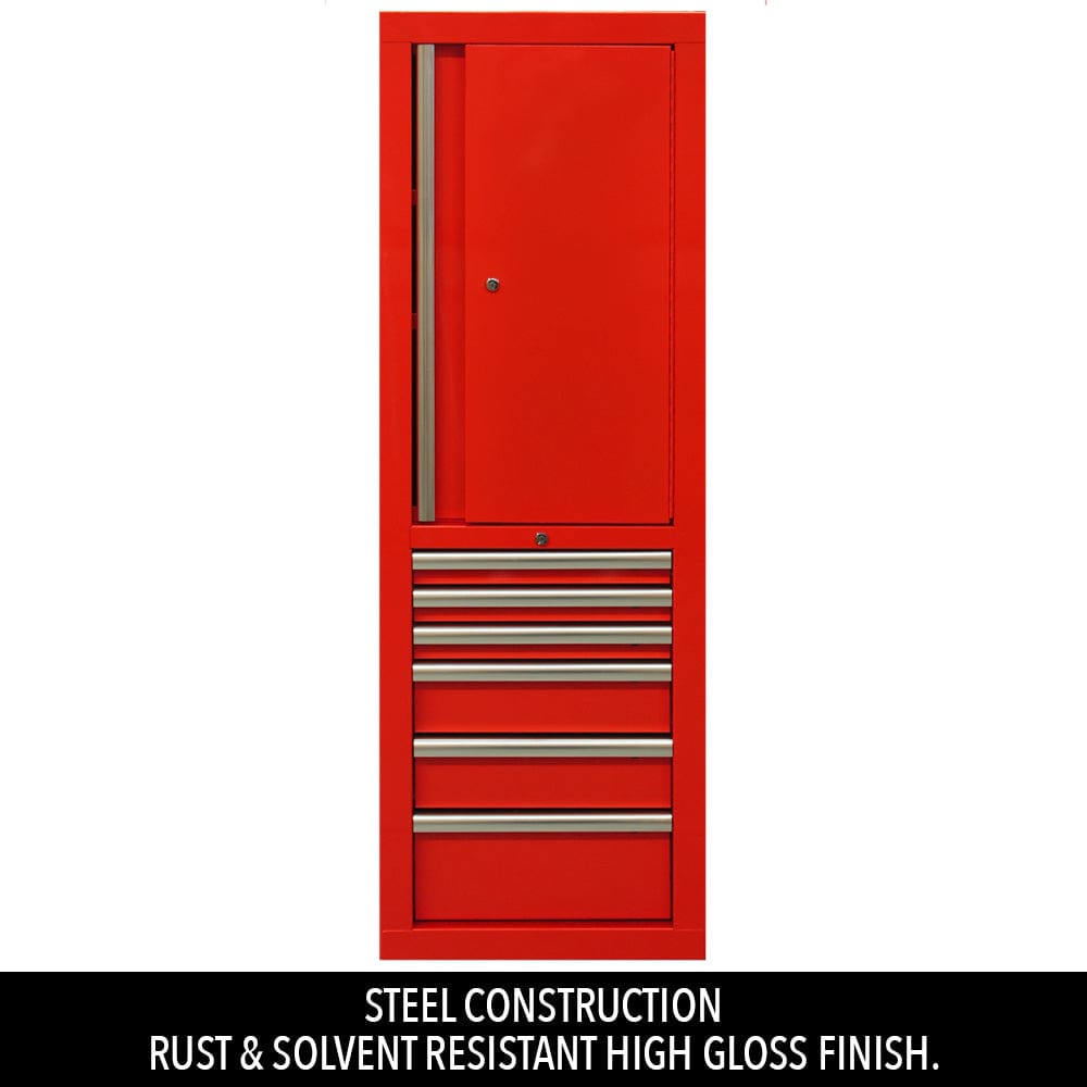 Maxim Pro Series 60” Workstation - 60” Roll cabinet, 20” Side locker +/- Stainless Steel Top MAXIM 80” Red 28 Drawer Workstation Toolbox - Roll Cabinet & Locker Workshop Tool Box Secure Lock