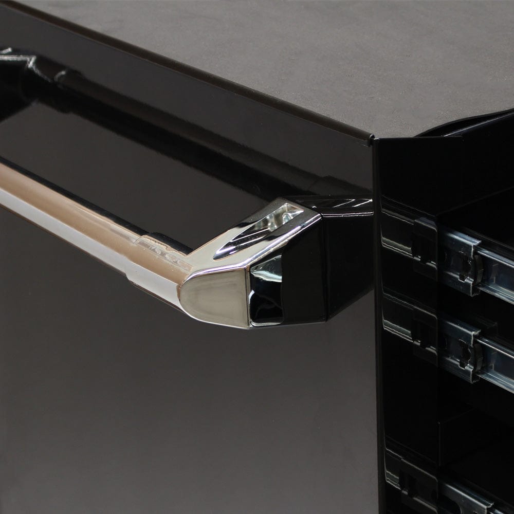 Maxim Pro Series 60” Workstation - 60” Roll cabinet +/- Stainless Steel Top MAXIM 60” Black 17 Drawer Roll Cabinet Toolbox