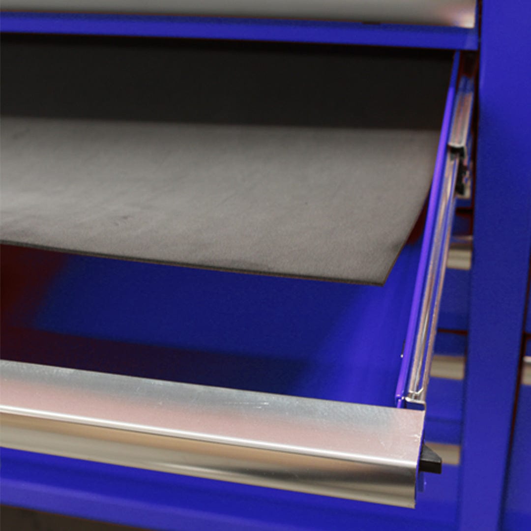 Maxim Pro Series 60” Workstation - 60” Roll cabinet +/- Stainless Steel Top MAXIM 60” Blue 17 Drawer Roll Cabinet Toolbox