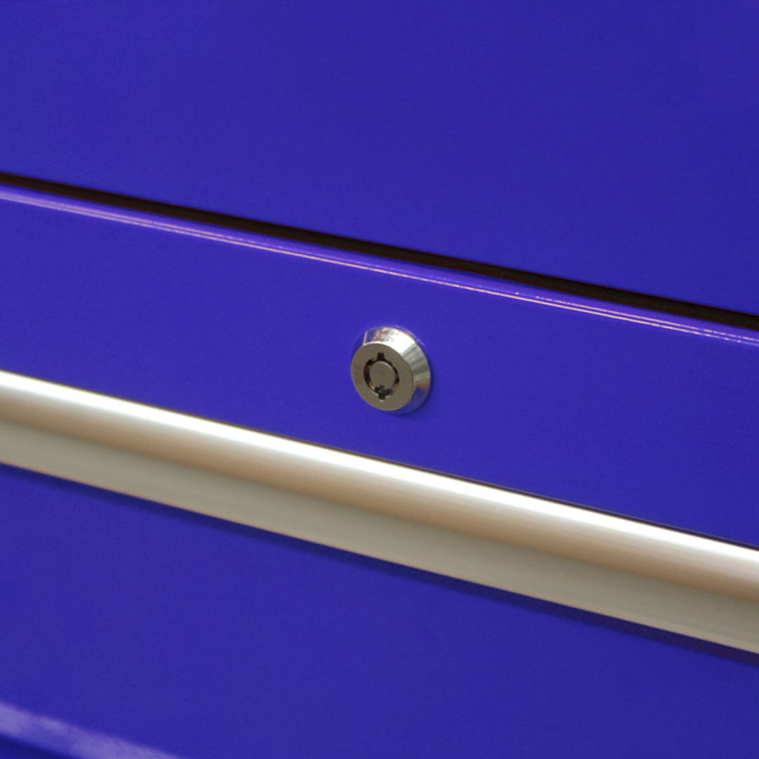 Maxim Pro Series 60” Workstation - 60” Roll cabinet +/- Stainless Steel Top MAXIM 60” Blue 17 Drawer Roll Cabinet Toolbox