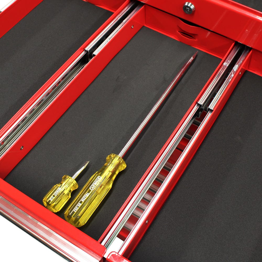 Maxim Pro Series 60” Workstation - 60” Roll cabinet +/- Stainless Steel Top MAXIM 60” Red 17 Drawer Roll Cabinet Toolbox