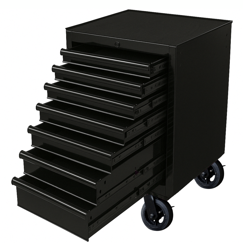 Maxim Pro Series 72” & 54” Side Cabinet MAXIM 72” & 54” Black 7 Drawer Side Cabinet Toolbox - Optional Wheels