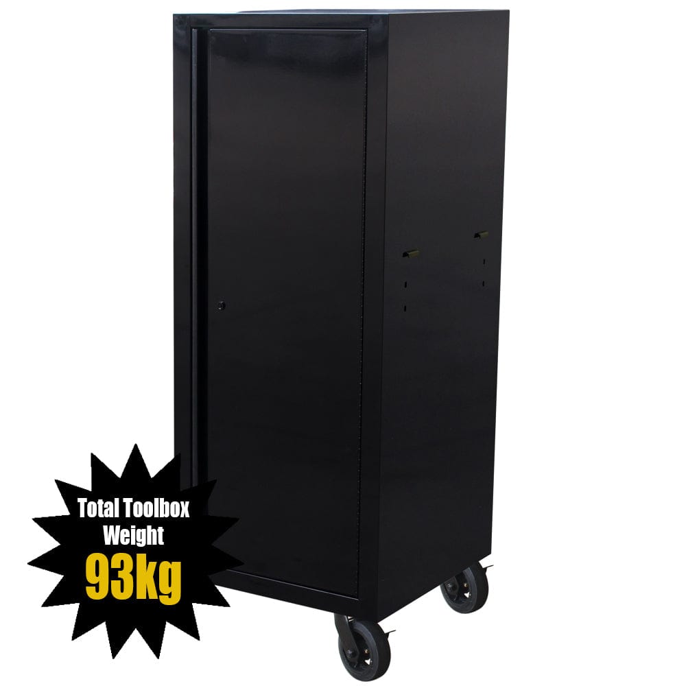 Maxim Pro Series 72” & 54” Side locker MAXIM 72” & 54” Black Locker with 5 Drawers attaches to the Roll Cabinet