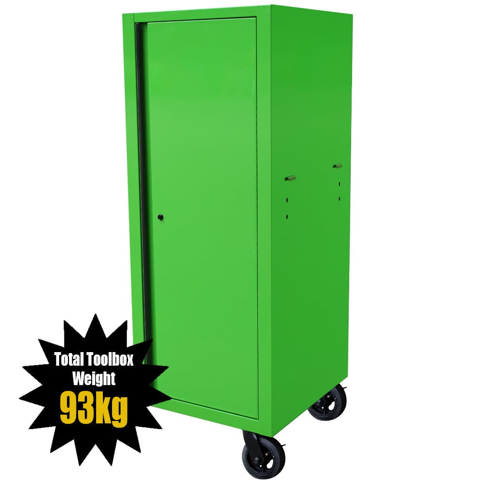 Maxim Pro Series 72” & 54” Side locker MAXIM 72” & 54” Green Locker with 5 Drawers attaches to the Roll Cabinet