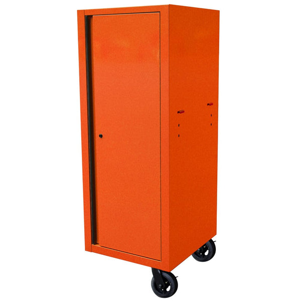 Maxim Pro Series 72” & 54” Side locker MAXIM 72” & 54” Orange Locker with 5 Drawers attaches to the Roll Cabinet