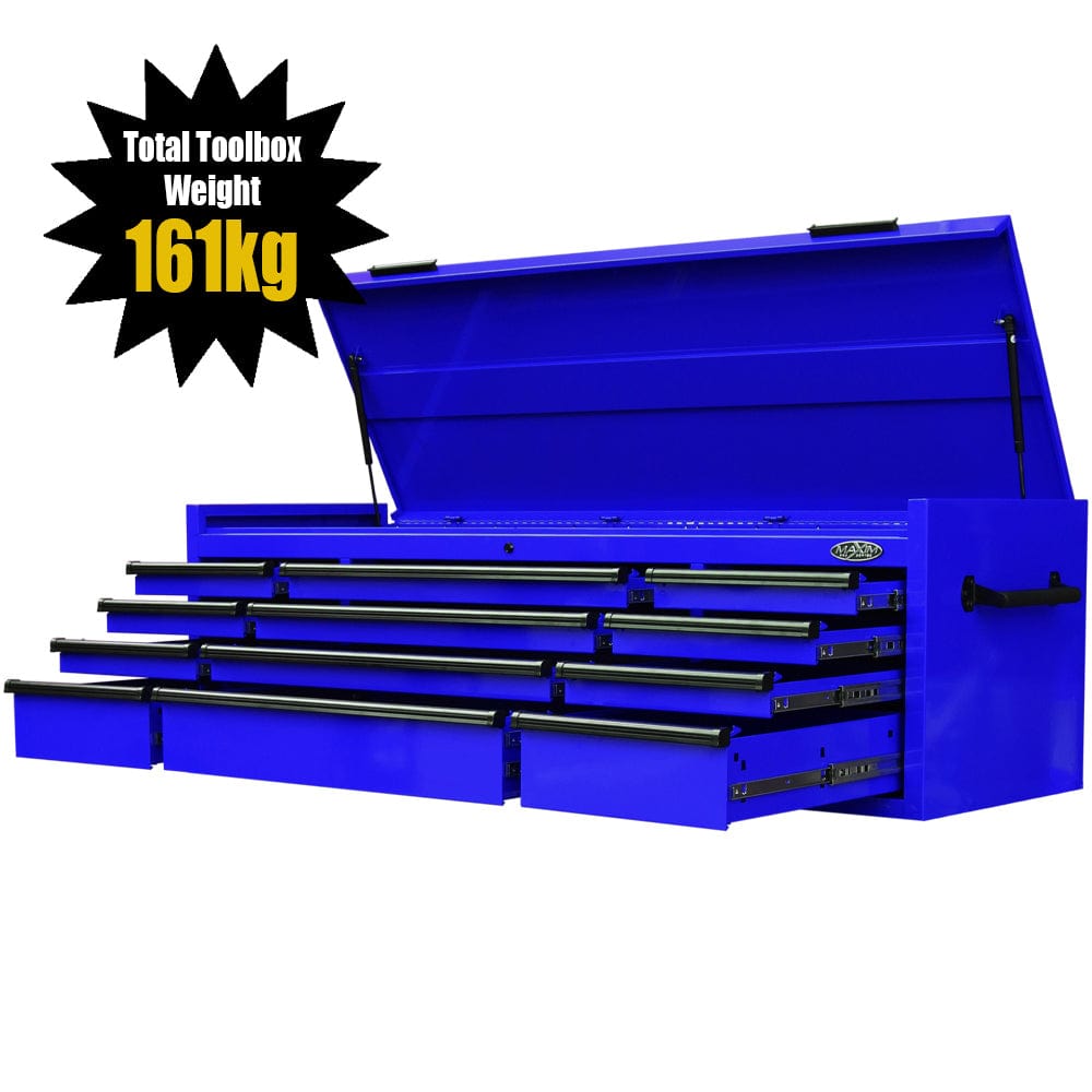 Maxim Pro Series 72” Top chest MAXIM 72” Blue 12 Drawer Top Chest Toolbox