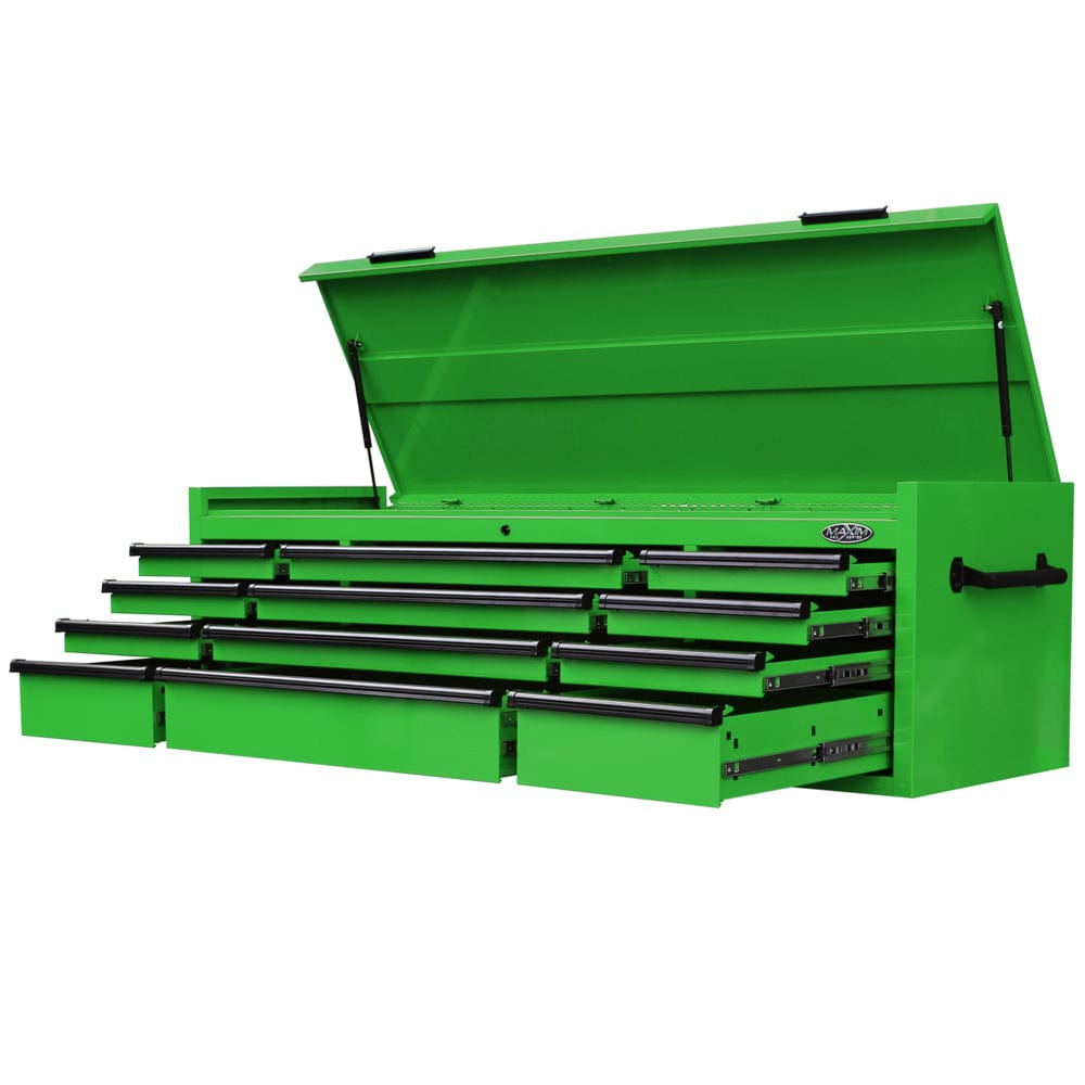 Maxim Pro Series 72” Top chest MAXIM 72” Green 12 Drawers Top Chest Toolbox