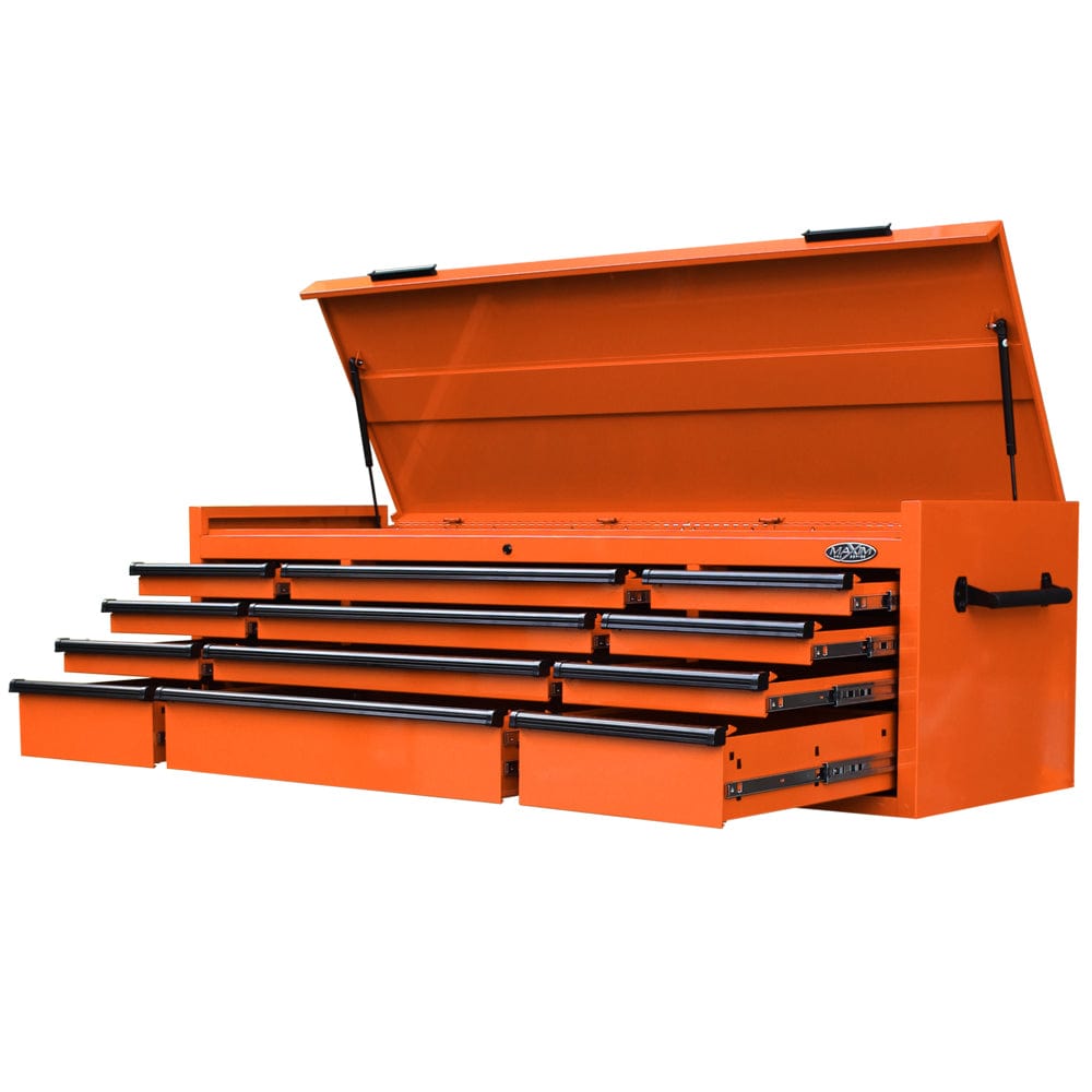 Maxim Pro Series 72” Top chest MAXIM 72” Orange 12 Drawers Top Chest Toolbox