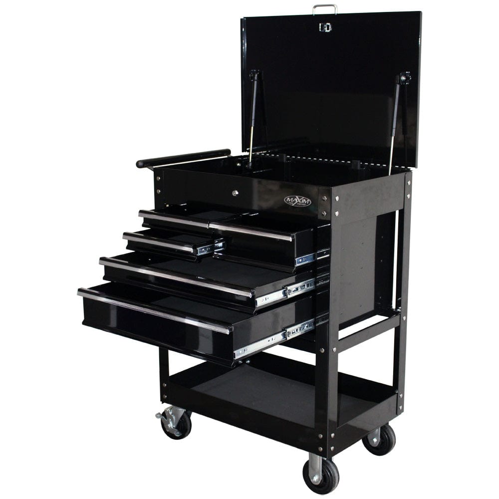 Maxim Pro Series Service Cart MAXIM 30" Black 5 Drawer Mechanic Service Cart