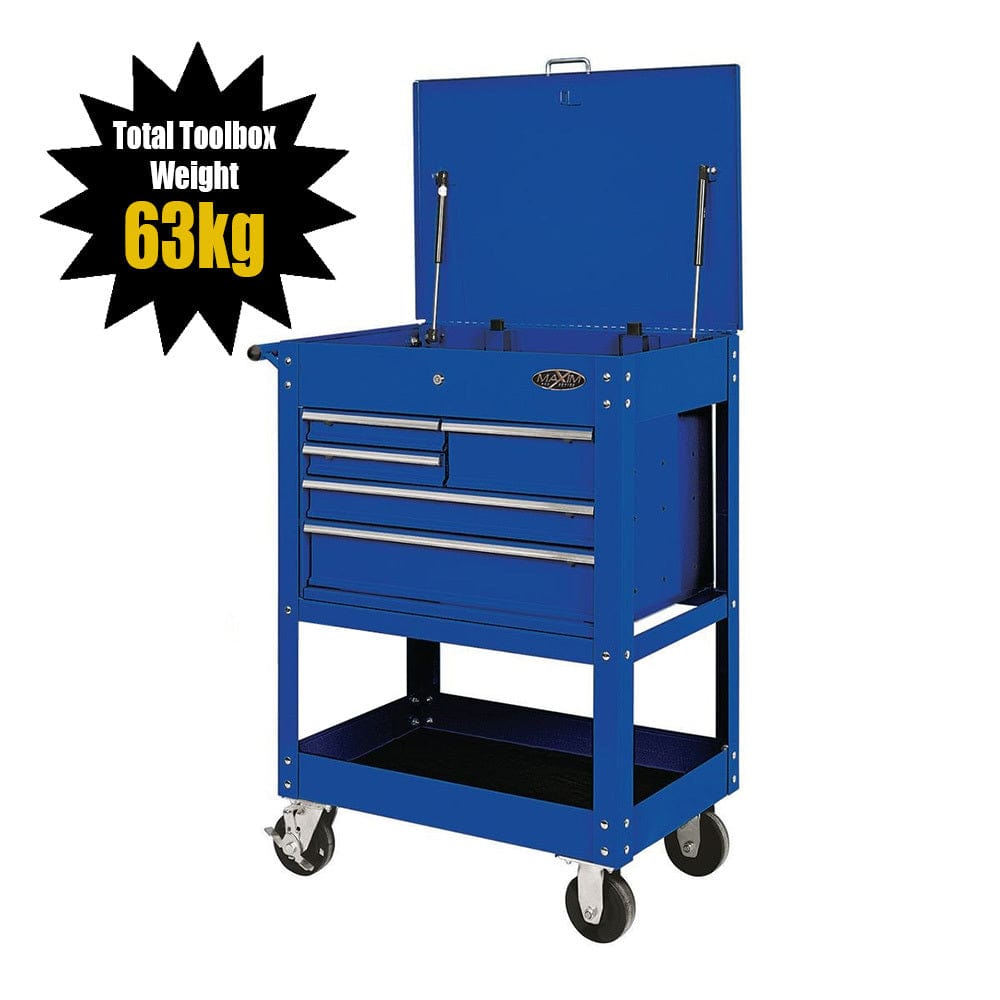 Maxim Pro Series Service Cart MAXIM 30" Blue 5 Drawer Mechanic Service Cart