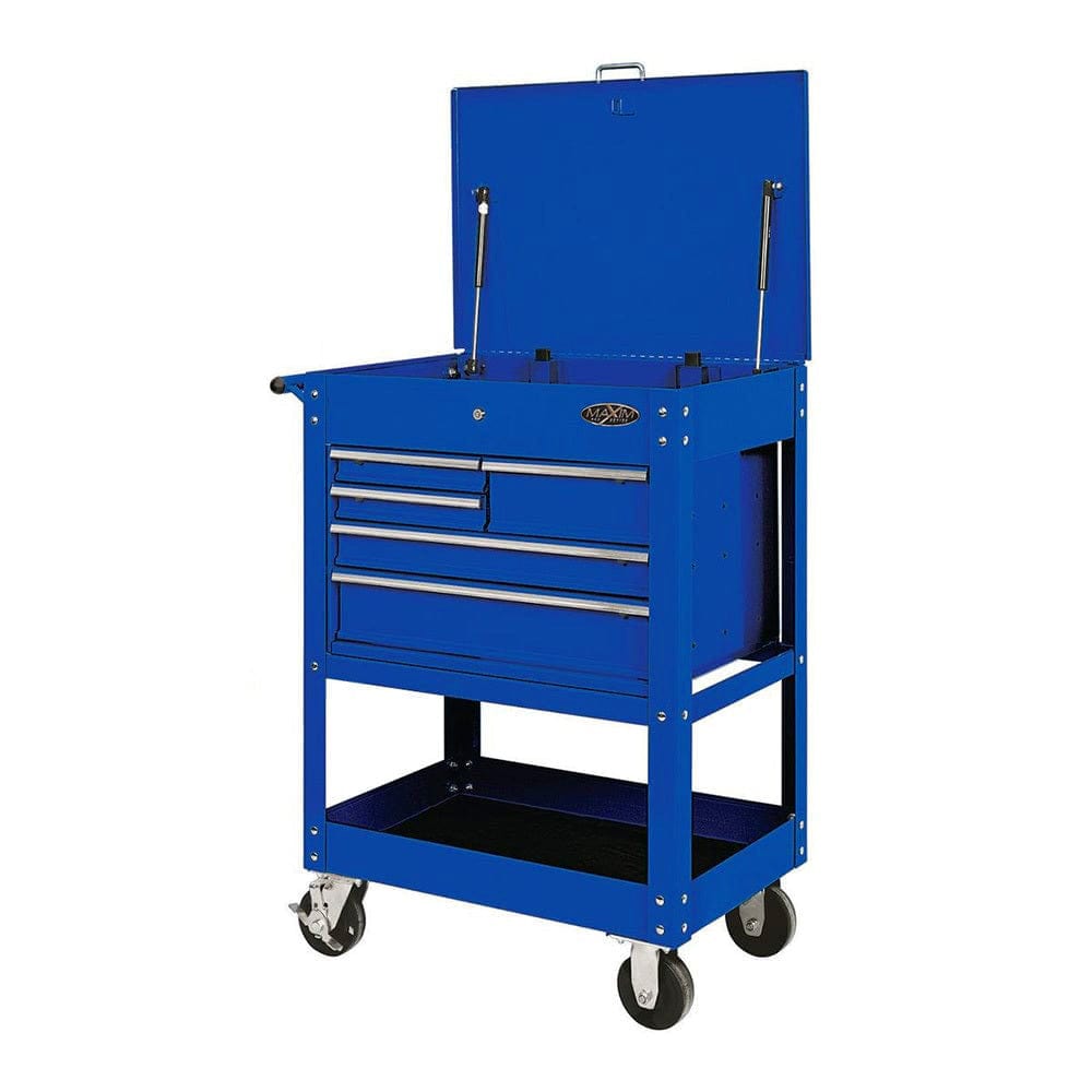 Maxim Pro Series Service Cart MAXIM 30" Blue 5 Drawer Mechanic Service Cart