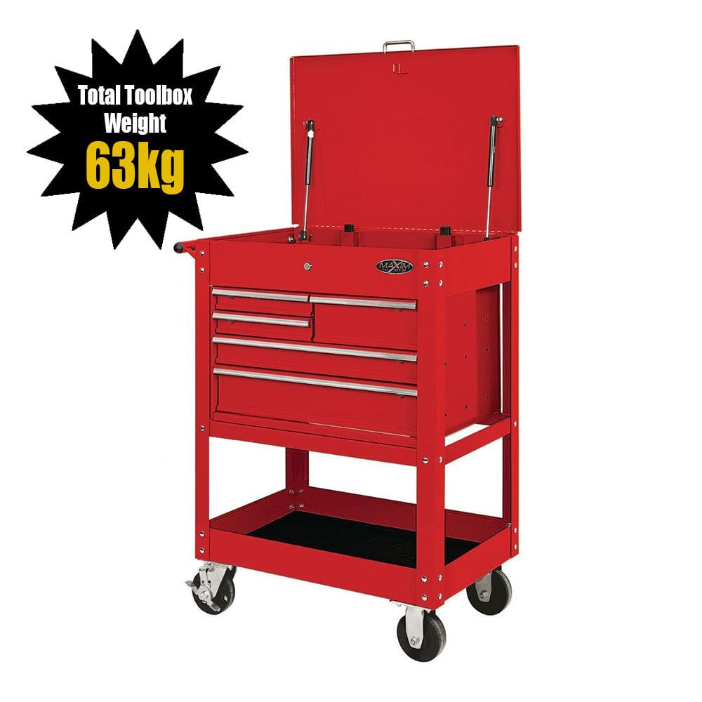 Maxim Pro Series Service Cart MAXIM 30" Red 5 Drawer Mechanic Service Cart