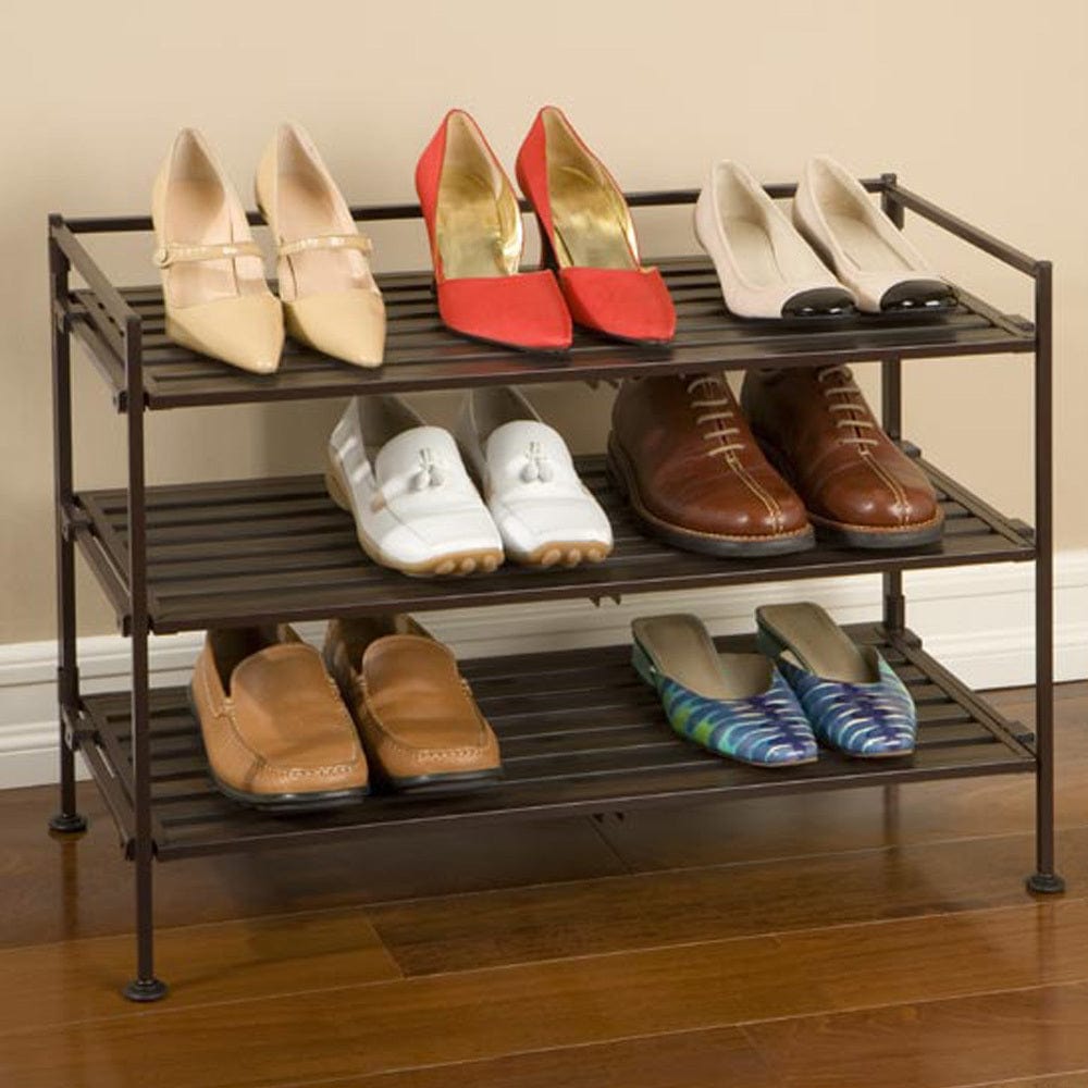 Seville Classics GS - Accessories SEVILLE CLASSICS 3 Tier Shoe Rack Resin Shelving