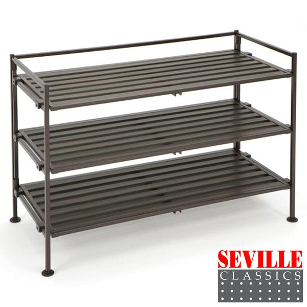 Seville Classics GS - Accessories SEVILLE CLASSICS 3 Tier Shoe Rack Resin Shelving