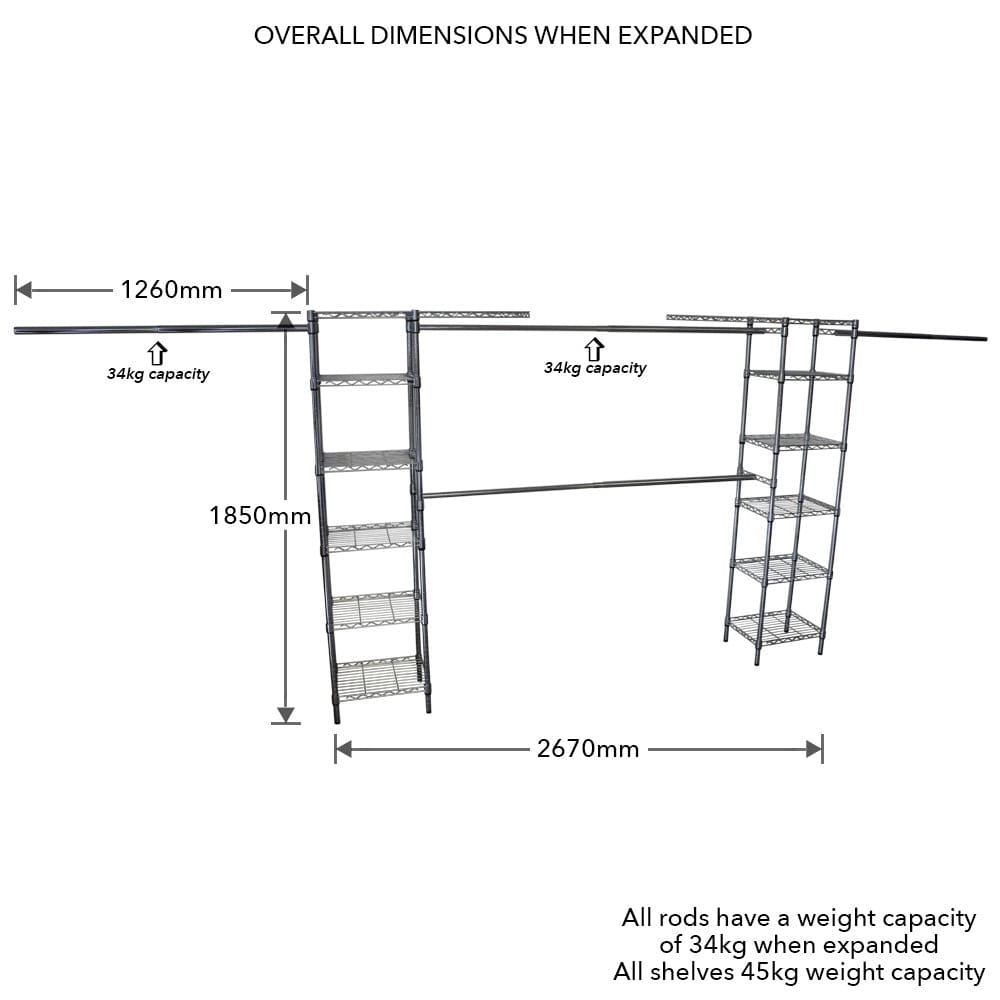 Seville Classics GS - Accessories SEVILLE CLASSICS Expandable Wardrobe Organiser