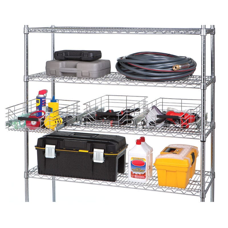 Seville Classics GS - Accessories SEVILLE CLASSICS Pull out Sliding Steel Chrome Wire Drawer