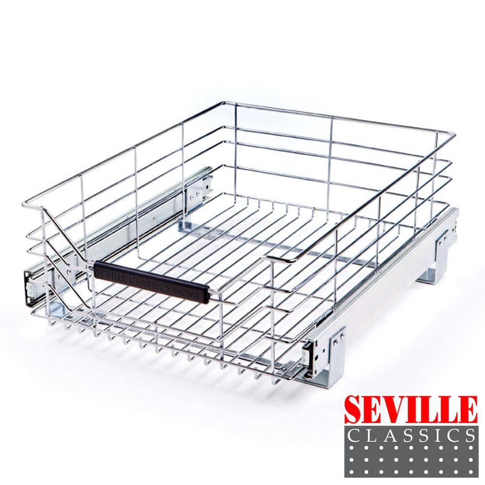 Seville Classics GS - Accessories SEVILLE CLASSICS Pull out Sliding Steel Chrome Wire Drawer