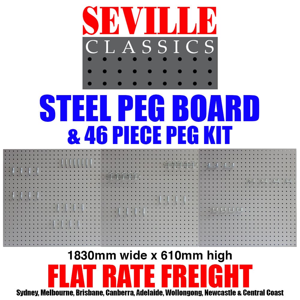 Seville Classics GS - Peg board SEVILLE CLASSICS Steel Peg Board and Peg Kit