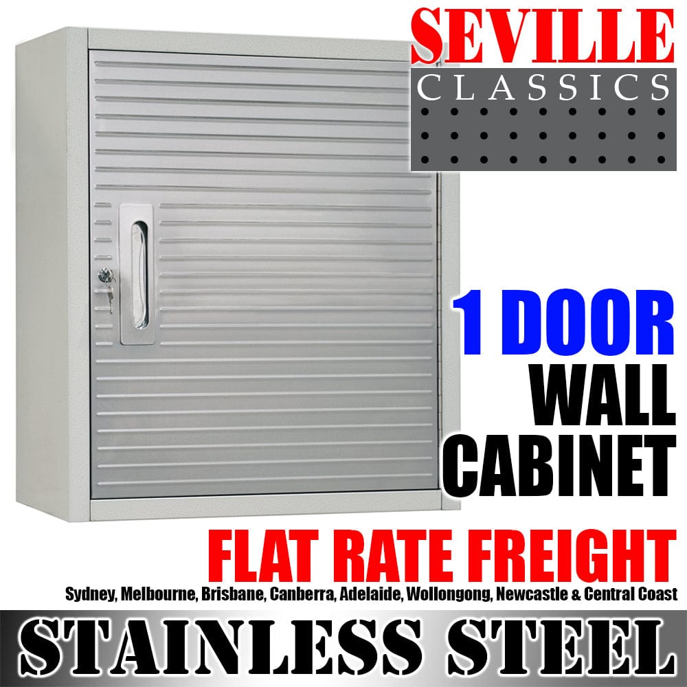 Seville Classics GS - Wall cabinets, Top cabinets, Stool, Stainless Steel bin SEVILLE CLASSICS 1 Door Wall Cabinet