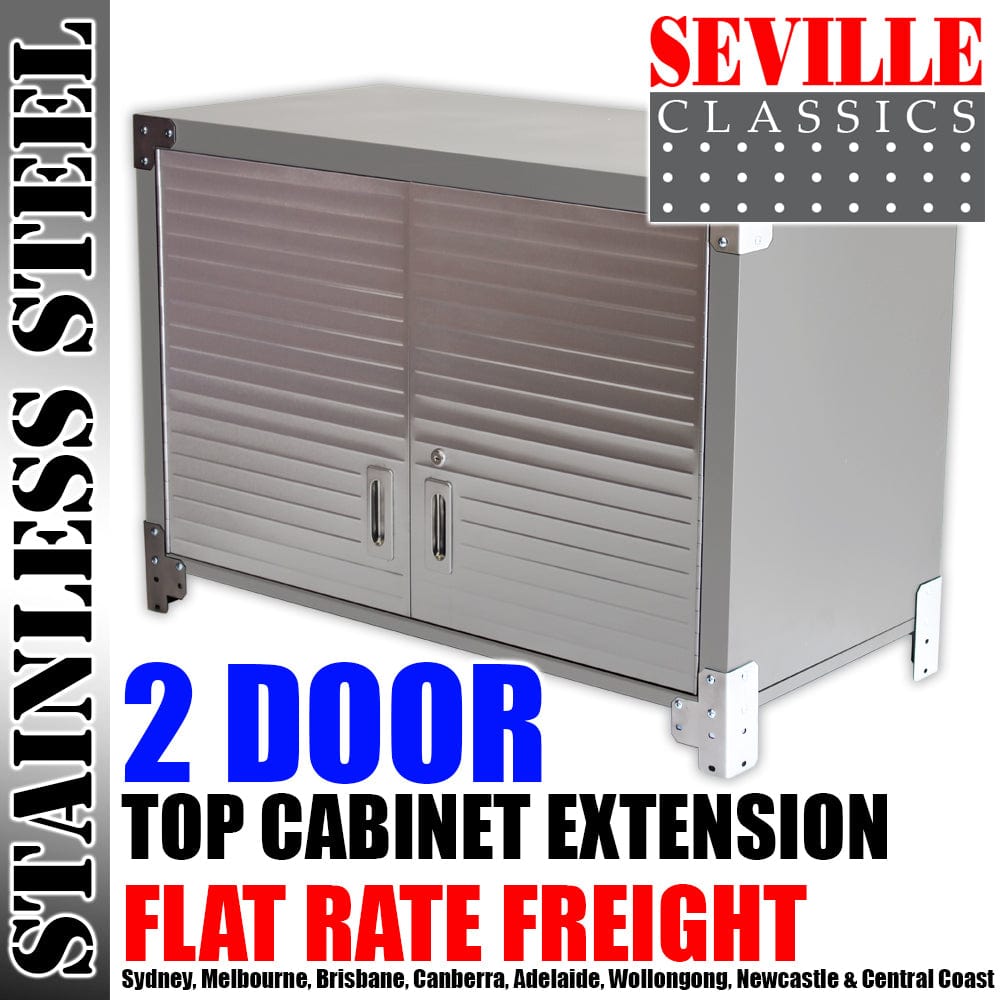 Seville Classics GS - Wall cabinets, Top cabinets, Stool, Stainless Steel bin SEVILLE CLASSICS Top Cabinet Extension Standard Upright Cabinet (AVAILABLE IN TWO DIFFERENT HEIGHTS)