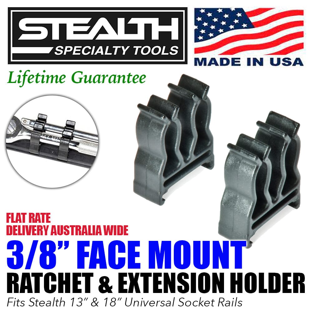 Stealth Speciality Tools Air Parts STEALTH 2 Pack 3/8 inch Drive Face Mount Ratchet & Extension Holder