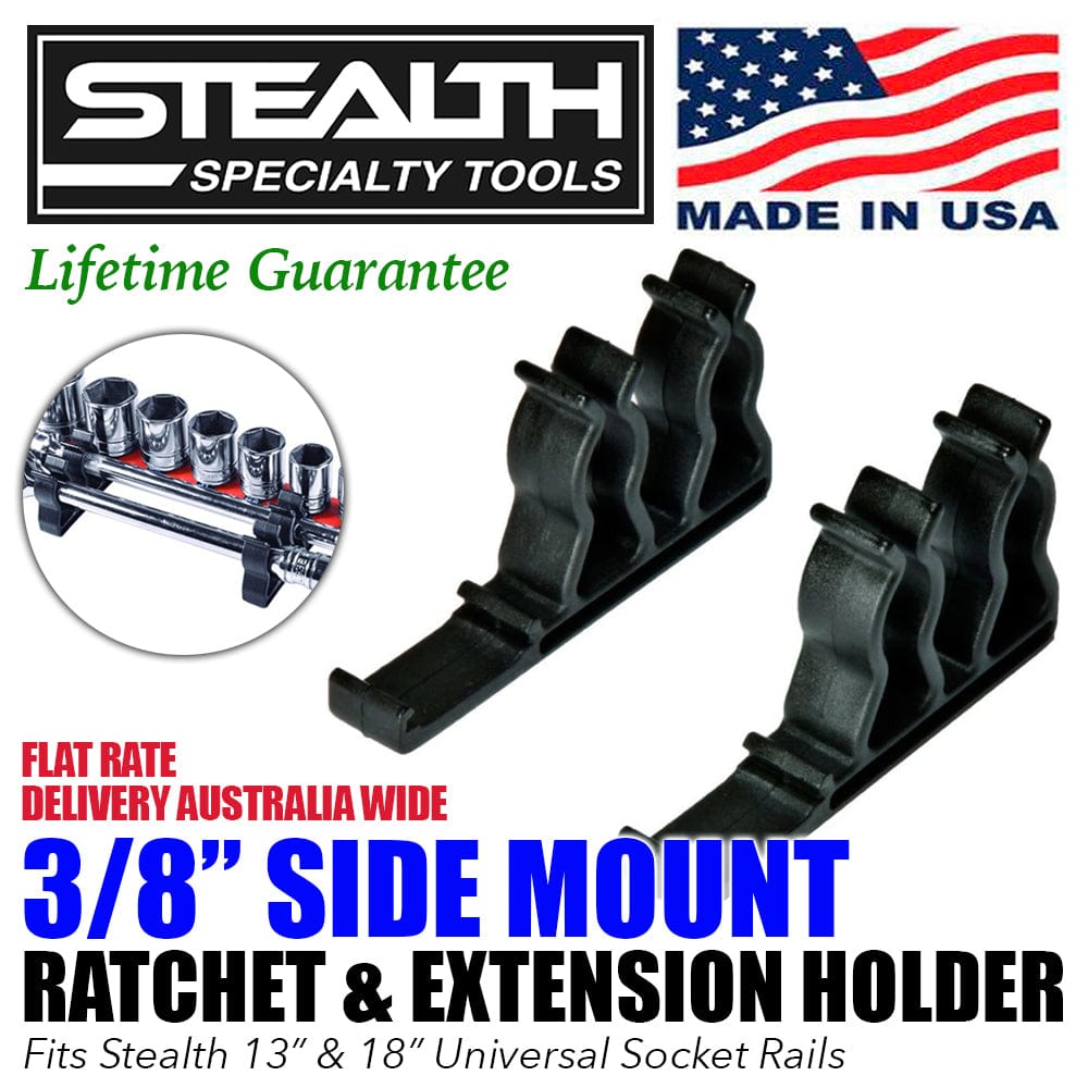 Stealth Speciality Tools Air Parts STEALTH 2 Pack 3/8 inch Drive Side Mount Ratchet & Extension Holder