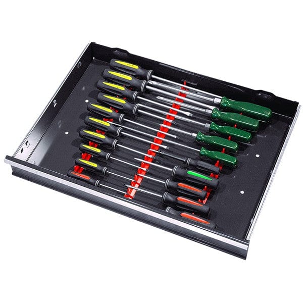 Stealth Speciality Tools Tool Organisers 20 Tool Screwdriver Rail Organiser - Red