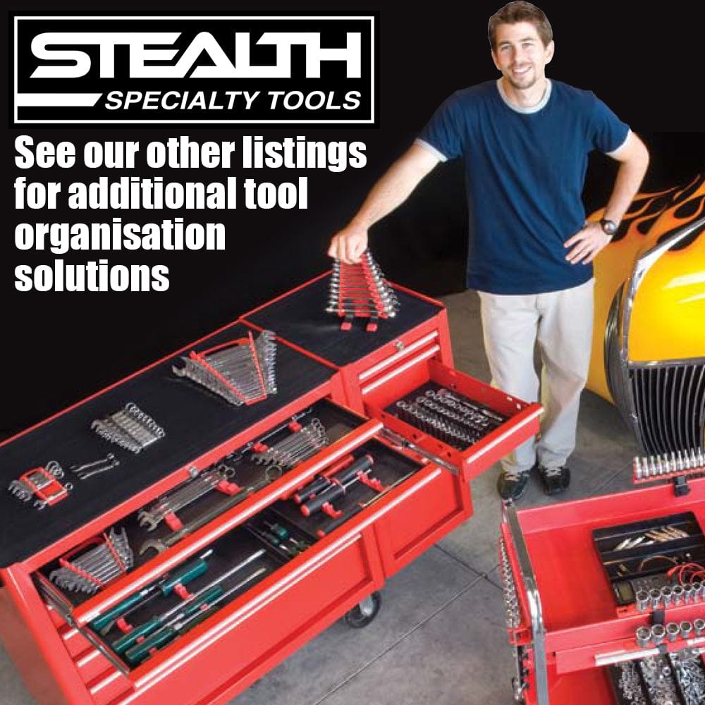 Stealth Speciality Tools Tool Organisers STEALTH 18" Impact Socket Rail with 1/2 inch Dura Pro Clips