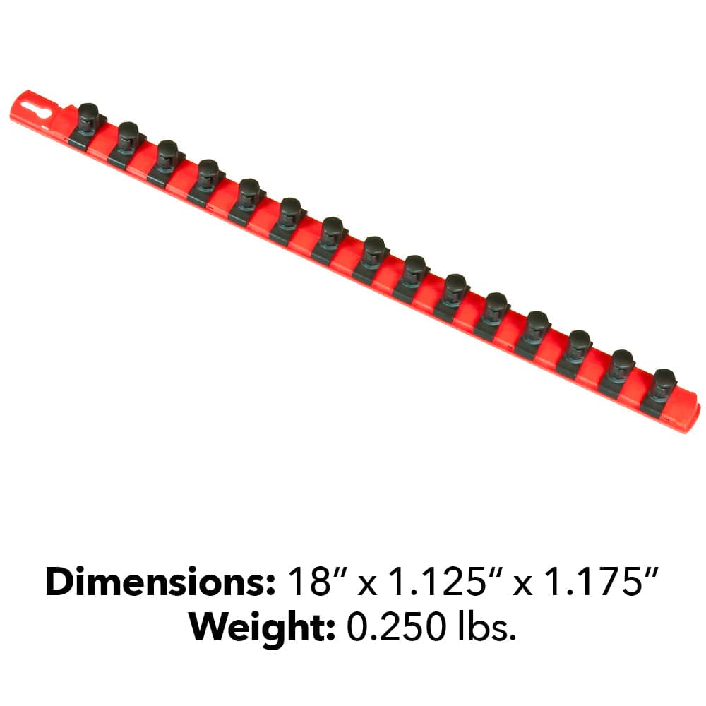 Stealth Speciality Tools Tool Organisers STEALTH 18" Socket Rail with 1/2 inch Twist Lock Clips