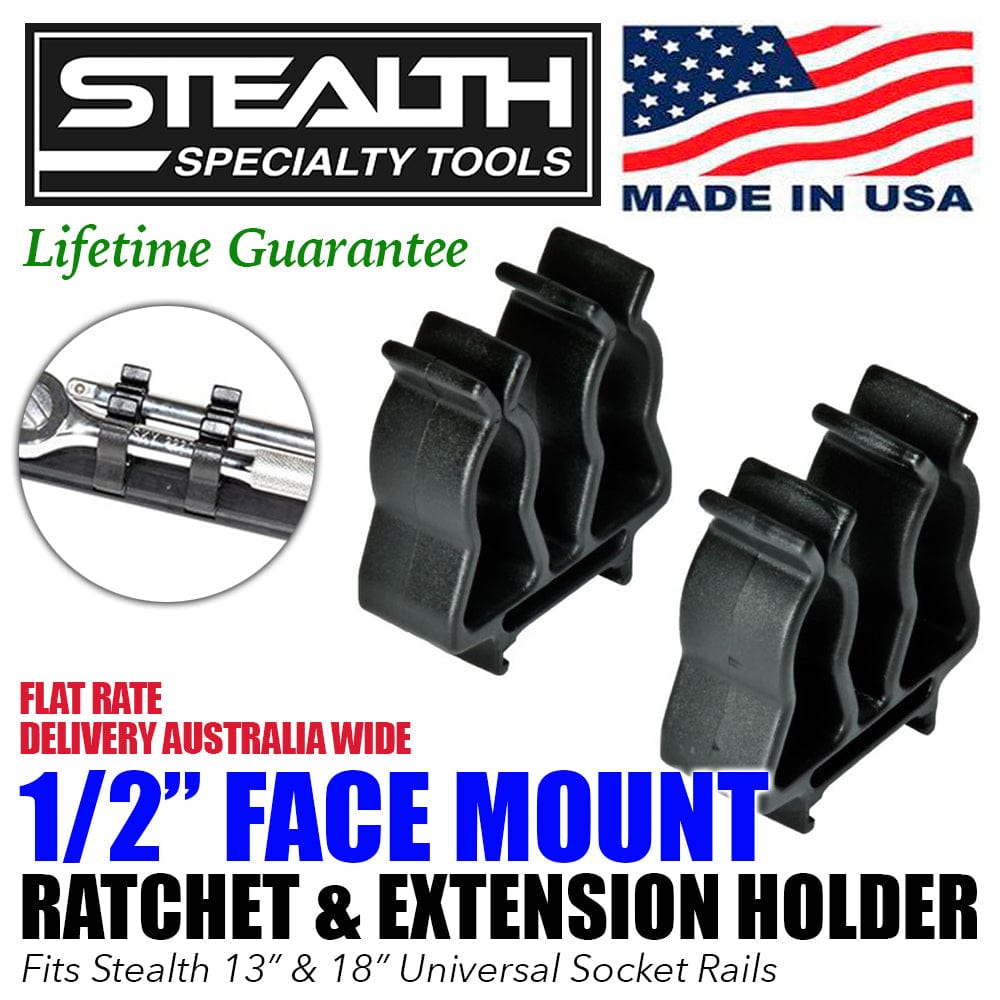 Stealth Speciality Tools Tool Organisers STEALTH 2 Pack 1/2 inch Drive Face Mount Ratchet & Extension Holder