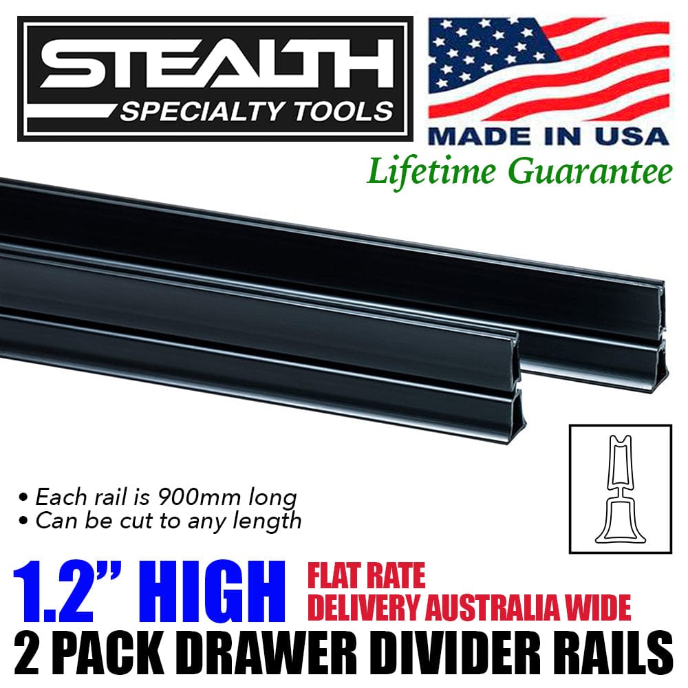 Stealth Speciality Tools Tool Organisers STEALTH 2 Pack Drawer Divider Rails - 1.2 inch (30mm) high