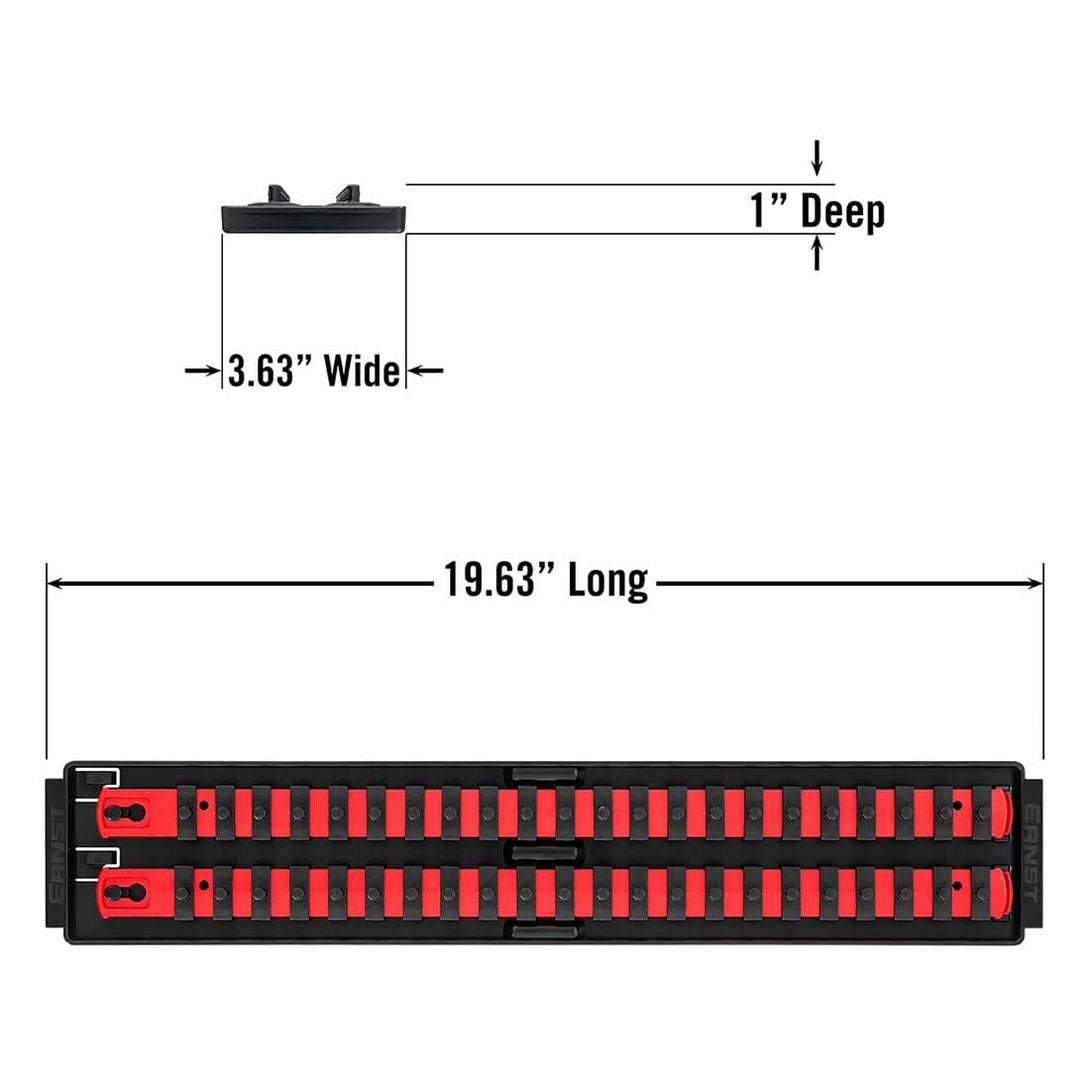 Stealth Speciality Tools Tool Organisers STEALTH 2 x 18" Rail 1/2" Impact Socket Organiser with Tray