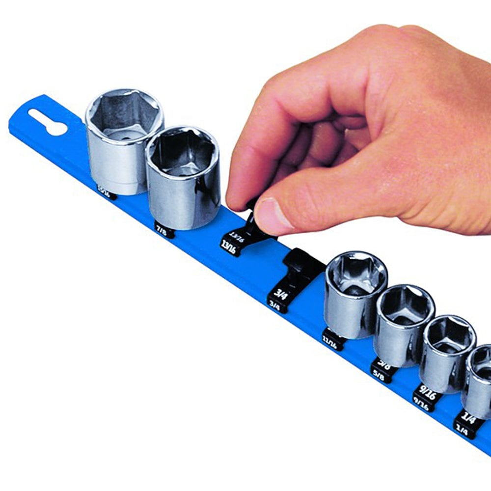 Stealth Speciality Tools Tool Organisers STEALTH 2 x 18" Rail 1/2" Twist Lock Socket Organiser with Tray Blue