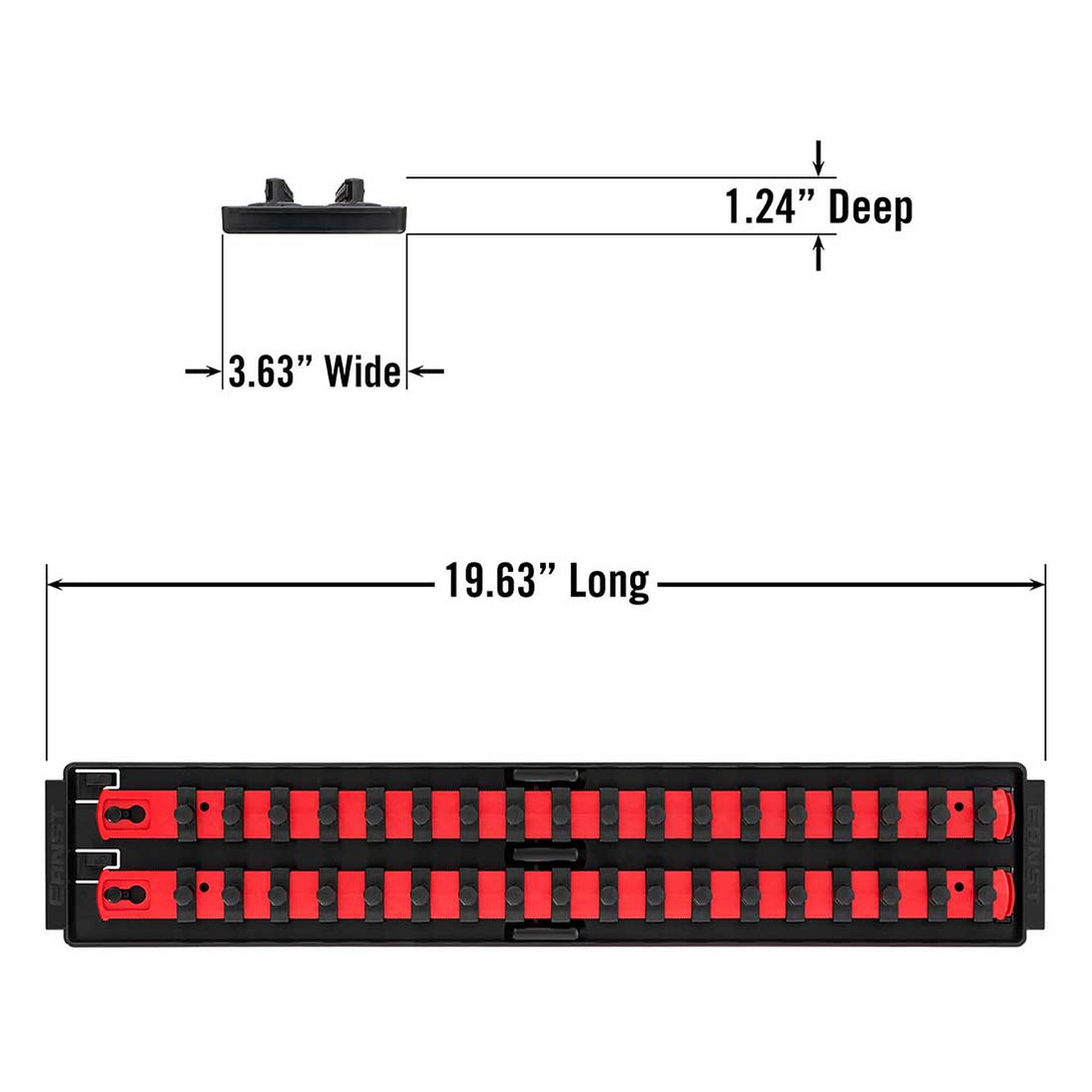 Stealth Speciality Tools Tool Organisers STEALTH 2 x 18" Rail 3/8"  Impact Socket Organiser with Tray