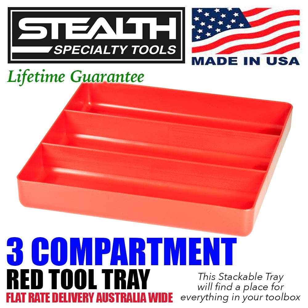 Stealth Speciality Tools Tool Organisers STEALTH 3 Compartment Red Tool Tray