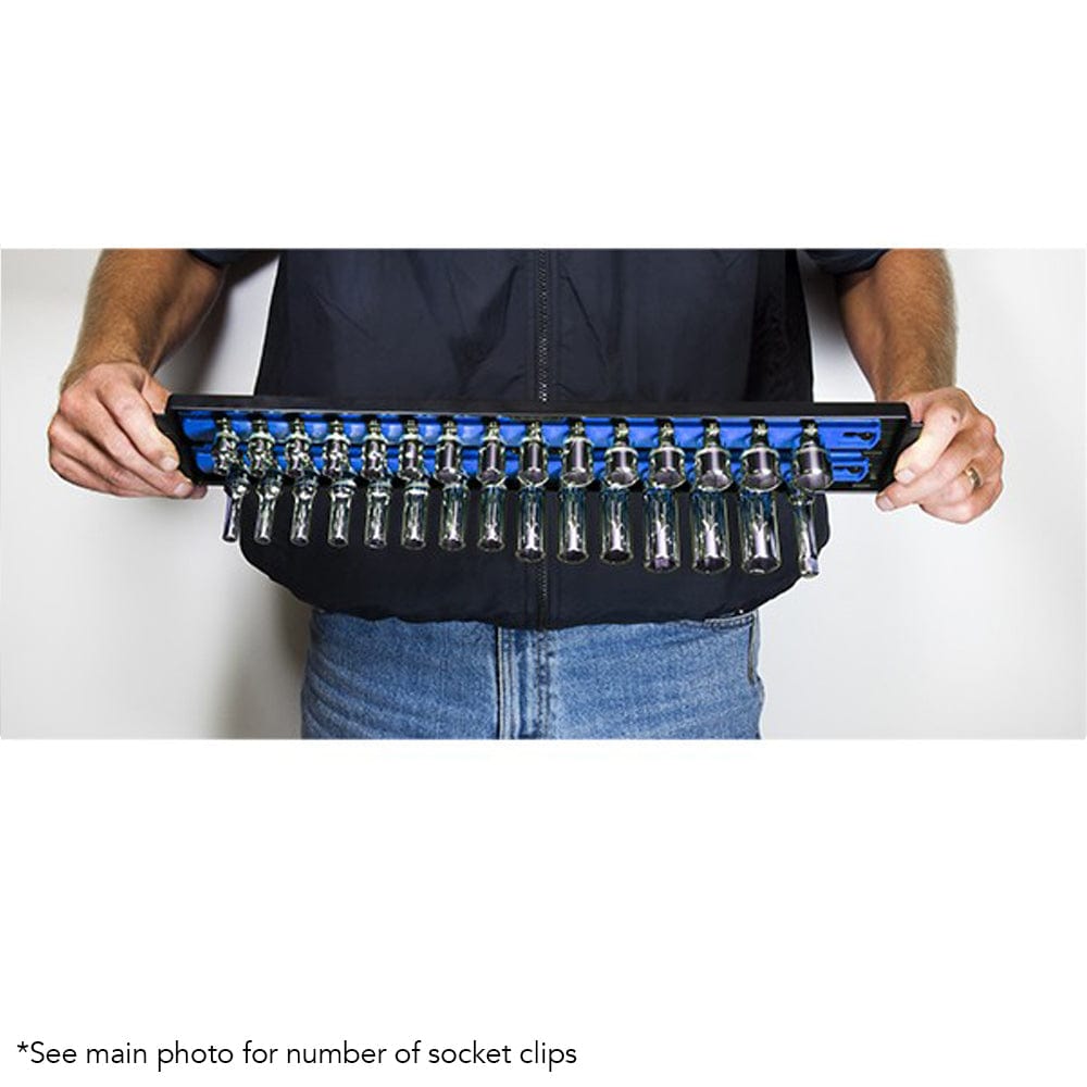 Stealth Speciality Tools Tool Organisers STEALTH 3 x 18" Blue Rail 1/4" Socket Organiser with Tray