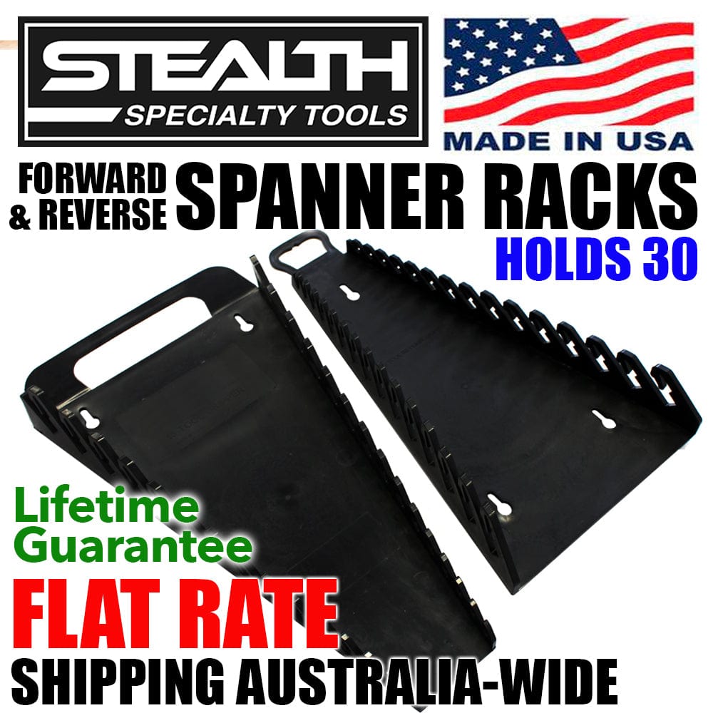 Stealth Speciality Tools Tool Organisers STEALTH 30 Tool Standard and Reverse Gripper Black Spanner Rack Combo