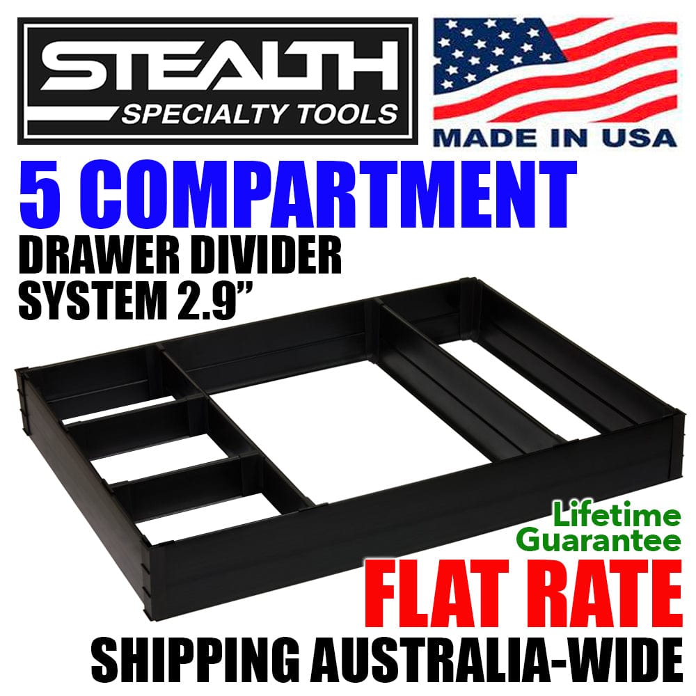 Stealth Speciality Tools Tool Organisers STEALTH 5 Compartment Drawer Divider - 2.9 inch (74mm) high